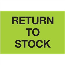 Étiquettes d'inventaire «Retour au stock» vert fluorescent, 2 x 3 po