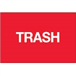 Étiquettes d'inventaire "Trash" rouge fluorescent, 2 x 3 "
