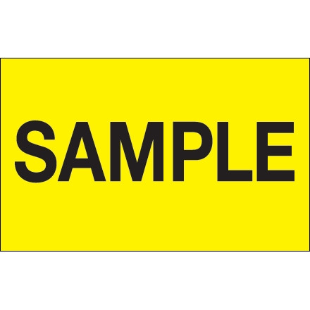 Étiquettes de production «échantillon» jaune fluorescent, 1 1/4 x 2 "
