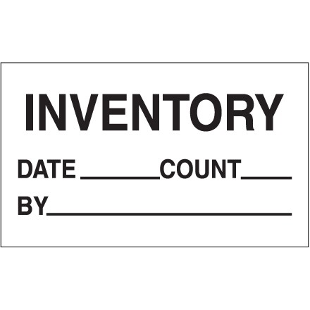 Blanc "Inventaire - Date - Compte - Par" Étiquettes de production, 3 x 5 "