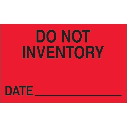 Étiquettes de production «Ne pas inventorier - Date» rouge fluorescent, 1 1/4 x 2 "