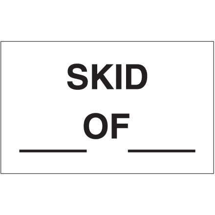 Étiquettes de production blanches "Skid___ of ___", 3 x 5 "