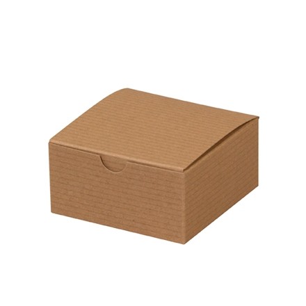 Boîtes cadeaux - 4 x 4 x 2 ", Kraft Pinstripe