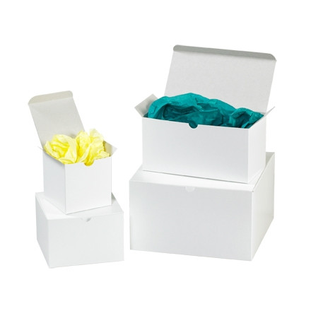 Boîtes cadeaux - 15 x 7 x 7 ", blanc lustré