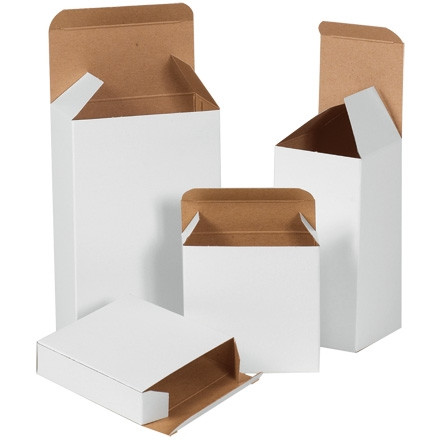 Reverse Tuck Cartons - Blanc, 3 x 3 x 6 "