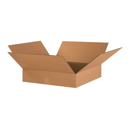 Boîtes en carton ondulé, 18 x 18 x 3 ", Kraft, Plats