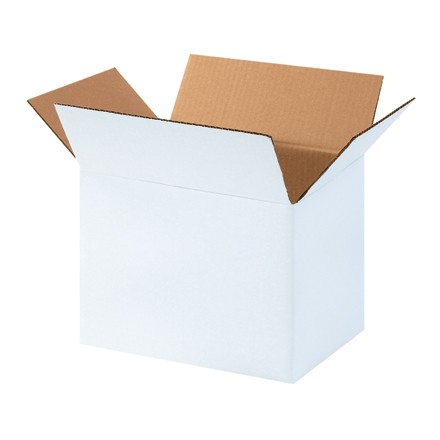 Boîtes en carton ondulé, 11 1/4 x 8 3/4 x 8 ", blanc