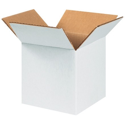 Boîtes en carton ondulé, 7 x 7 x 7 ", blanc