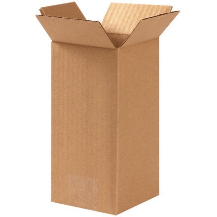 Boîtes en carton ondulé, 4 x 4 x 8 ", Kraft