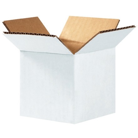 Boîtes en carton ondulé, 4 x 4 x 4 ", blanc