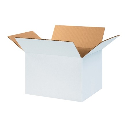 Boîtes en carton ondulé, 12 x 10 x 8 ", blanc