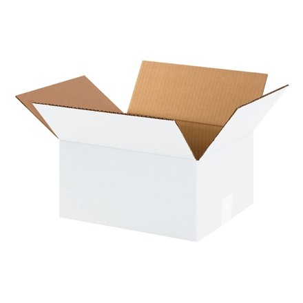Boîtes en carton ondulé, 12 x 10 x 6 ", blanc