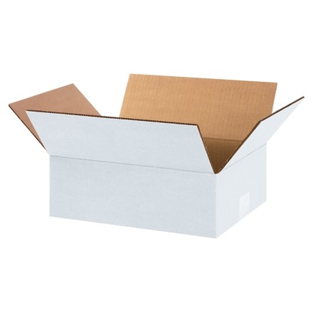 Boîtes en carton ondulé, 12 x 9 x 4 ", blanc