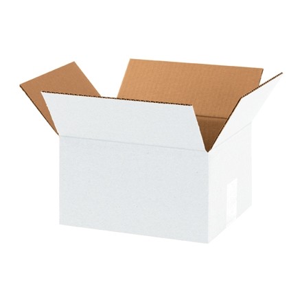 Boîtes en carton ondulé, 10 x 8 x 6 ", blanc