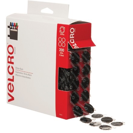 Paquet Combo Dots Velcro® - 3/4 ", Noir