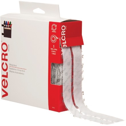 Ensemble de bandes Velcro® Combo - 3/4 "x 15 ', blanc