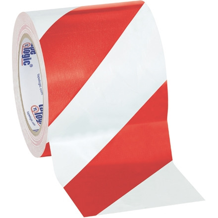 Ruban de sécurité TPC en vinyle, 4 po x 36 verges, rouge / blanc