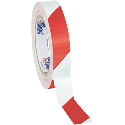 Ruban de sécurité en vinyle TPC - 1 po x 36 verges, rouge / blanc