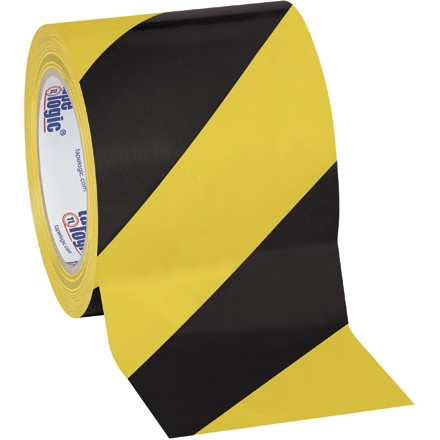 Ruban de sécurité TPC en vinyle, 4 po x 36 verges, jaune / noir