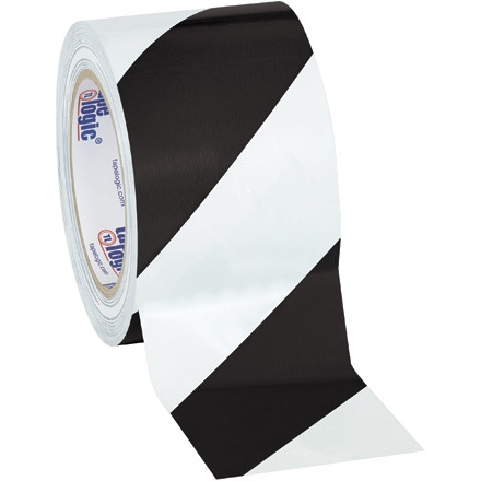 Ruban de sécurité TPC en vinyle, 3 po x 36 verges, blanc / noir