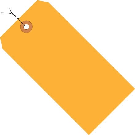 Étiquettes d'expédition pré-câblées orange fluorescent, n ° 8 - 6 1/4 x 3 1/8 "
