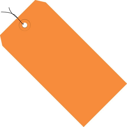 Étiquettes d'expédition pré-câblées orange # 3 - 3 3/4 x 1 7/8 "