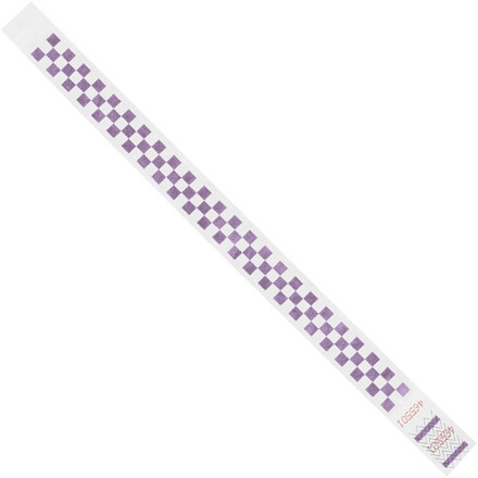 Bracelets Tyvek® en violet Damier, 3/4 x 10 "