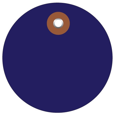 Étiquettes en plastique - cercle de 2 po, bleu