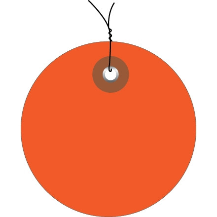 Étiquettes en plastique - Cercle 2 ", orange, précâblé
