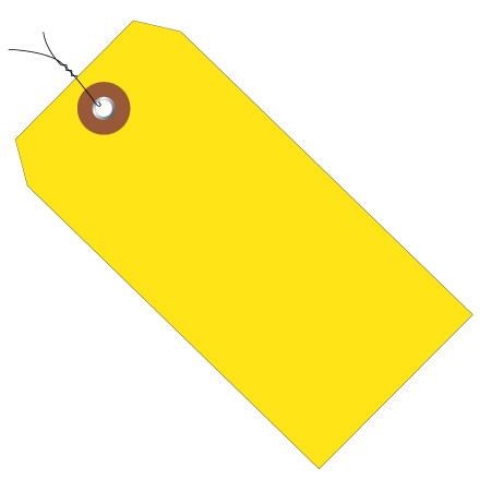 Étiquettes en plastique - 6 1/4 x 3 1/8 ", jaune, pré-câblé
