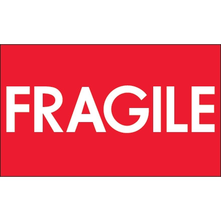 Étiquettes d'expédition très lustrées - "Fragile", 3 x 5 "