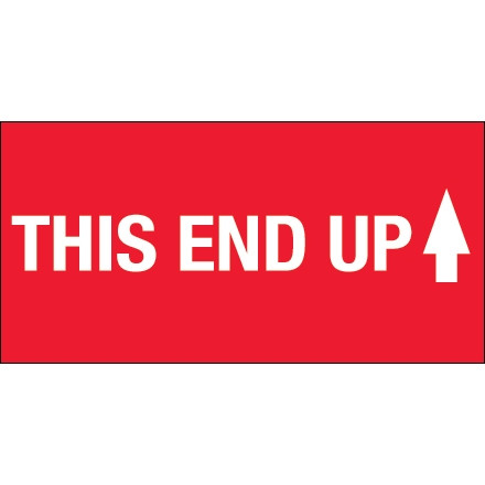 Étiquettes d'expédition très brillantes - "This End Up", 2 x 4 "