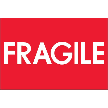 Étiquettes d'expédition très lustrées - "Fragile", 2 x 3 "