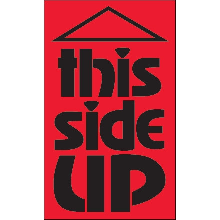 Etiquettes d'expédition fluorescentes - "This Side Up", 3 x