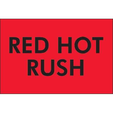 Etiquettes d'expédition fluorescentes - "Red Hot Rush", 2 x