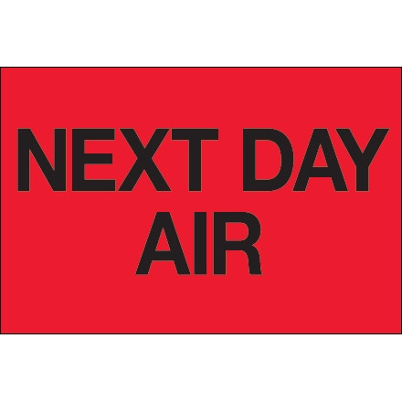 Etiquettes d'expédition fluorescentes - "Next Day Air", 2 x
