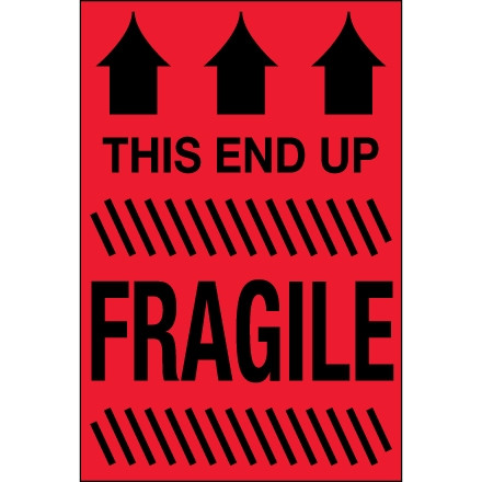 Étiquette "Fragile / Ne pas laisser tomber" - 3 x 5 "
