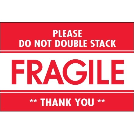 "S'il vous plaît ne double pas pile / Fragile / Merci" Lab