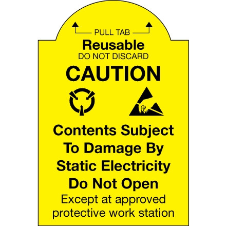 Etiquettes d'avertissement statiques - "Tirette réutilisable - ne pas jeter", 2 x 3 "