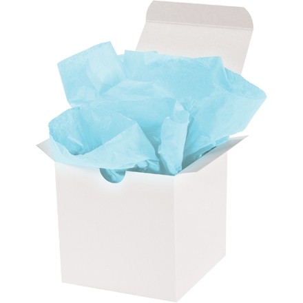 Feuilles de papier de soie bleu clair, 20 x 30 "
