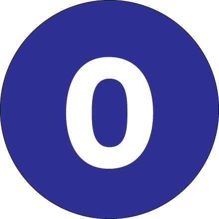 Cercle bleu foncé "0" Nombre d'étiquettes - 2 "