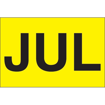 Étiquettes d'inventaire "JUL" jaune fluorescent, 2 "x 3"