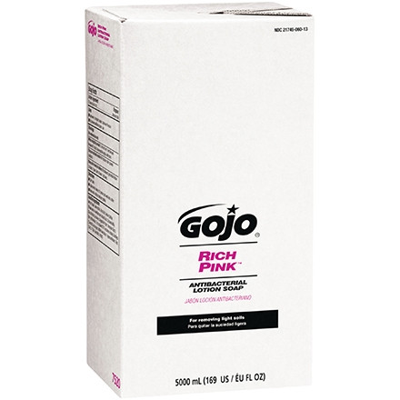 GOJO® Rich Pink ™ Boîte de recharge de savon pour lotion antibactérienne - 5 000 ml