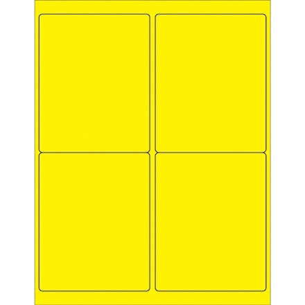 Étiquettes laser jaune fluorescent, 4 x 5 "