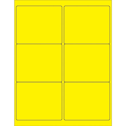 Etiquettes laser jaune fluorescent, 4 x 3 1/3 "