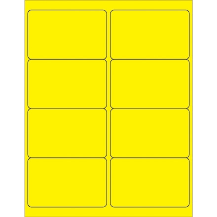 Etiquettes laser jaune fluorescent, 4 x 2 1/2 "