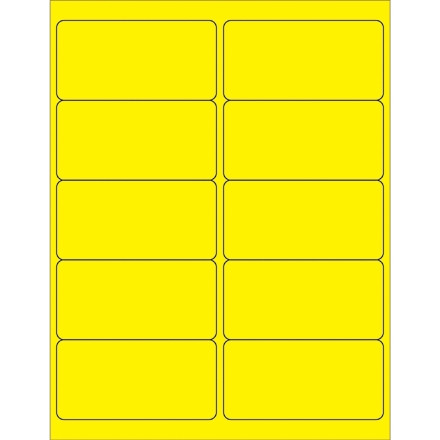 Étiquettes laser jaune fluorescent, 4 x 2 "