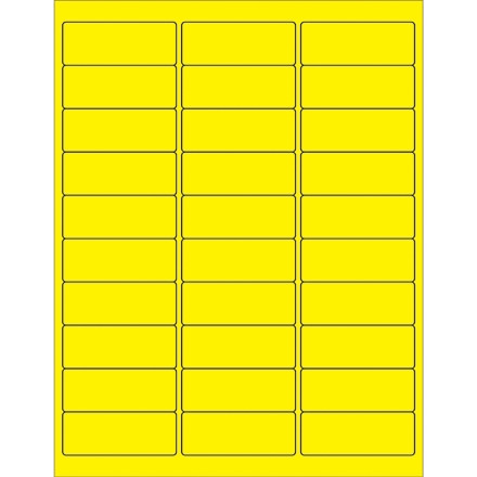 Etiquettes laser jaune fluorescent, 2 5/8 x 1 "