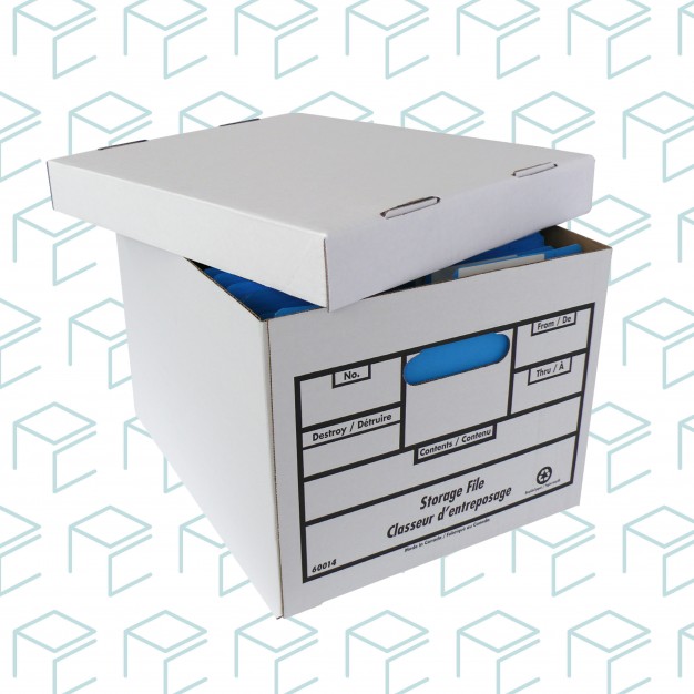 Boîtes de rangement blanches pour fichiers - Série de 20