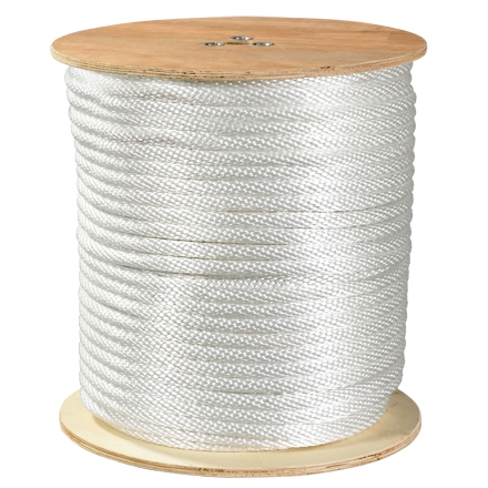 Aviditi TWR123 Nylon Solid Braided Rope, 500-Feet Length X 5/8-Inch Width, 6000-Pounds Tensile Strength, White